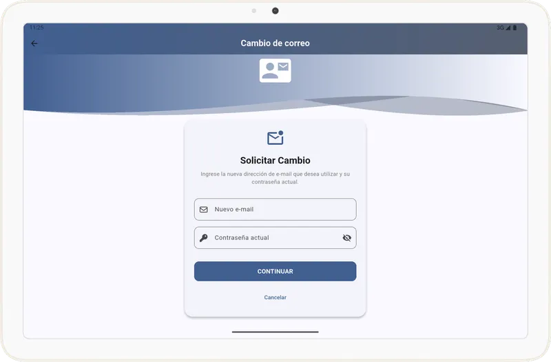 Formulario de cambio de correo