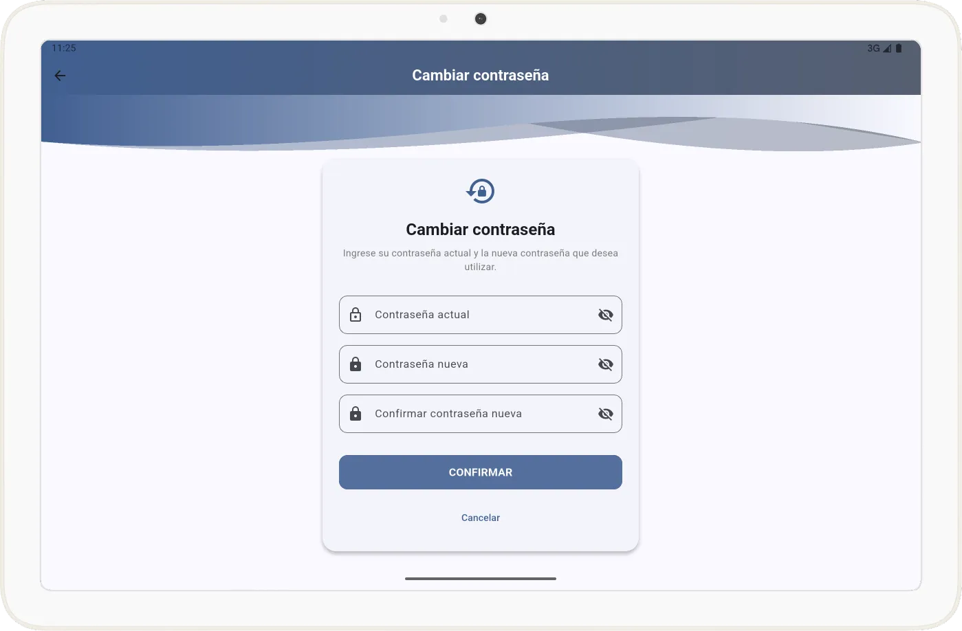 Formulario de cambio de contraseña