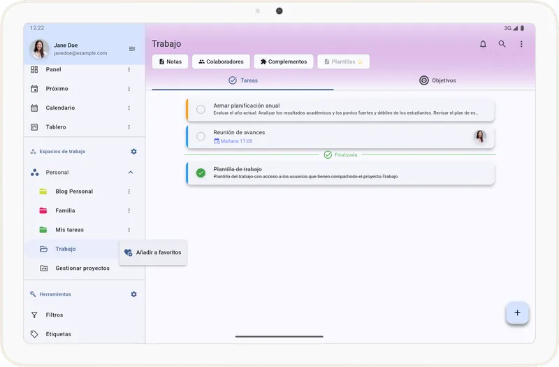 Agregar un proyecto a favoritos en Tarea Cero