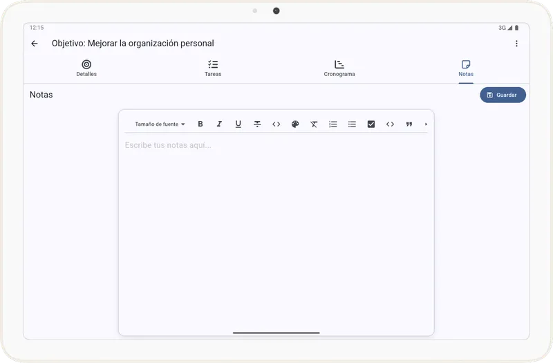 Notas del objetivo