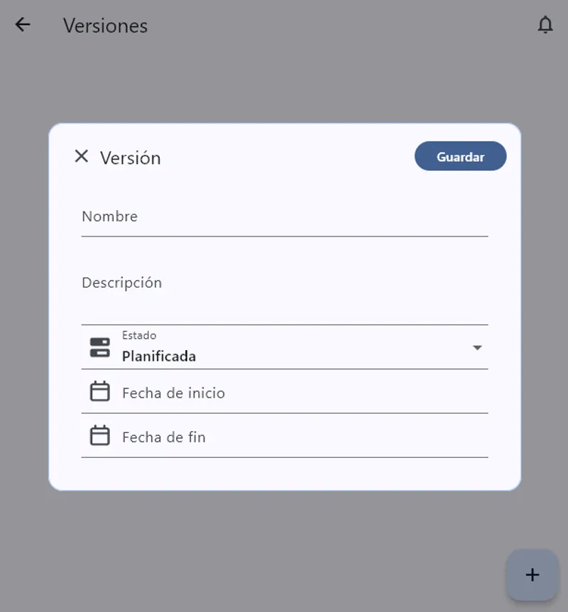 Crear nueva versión