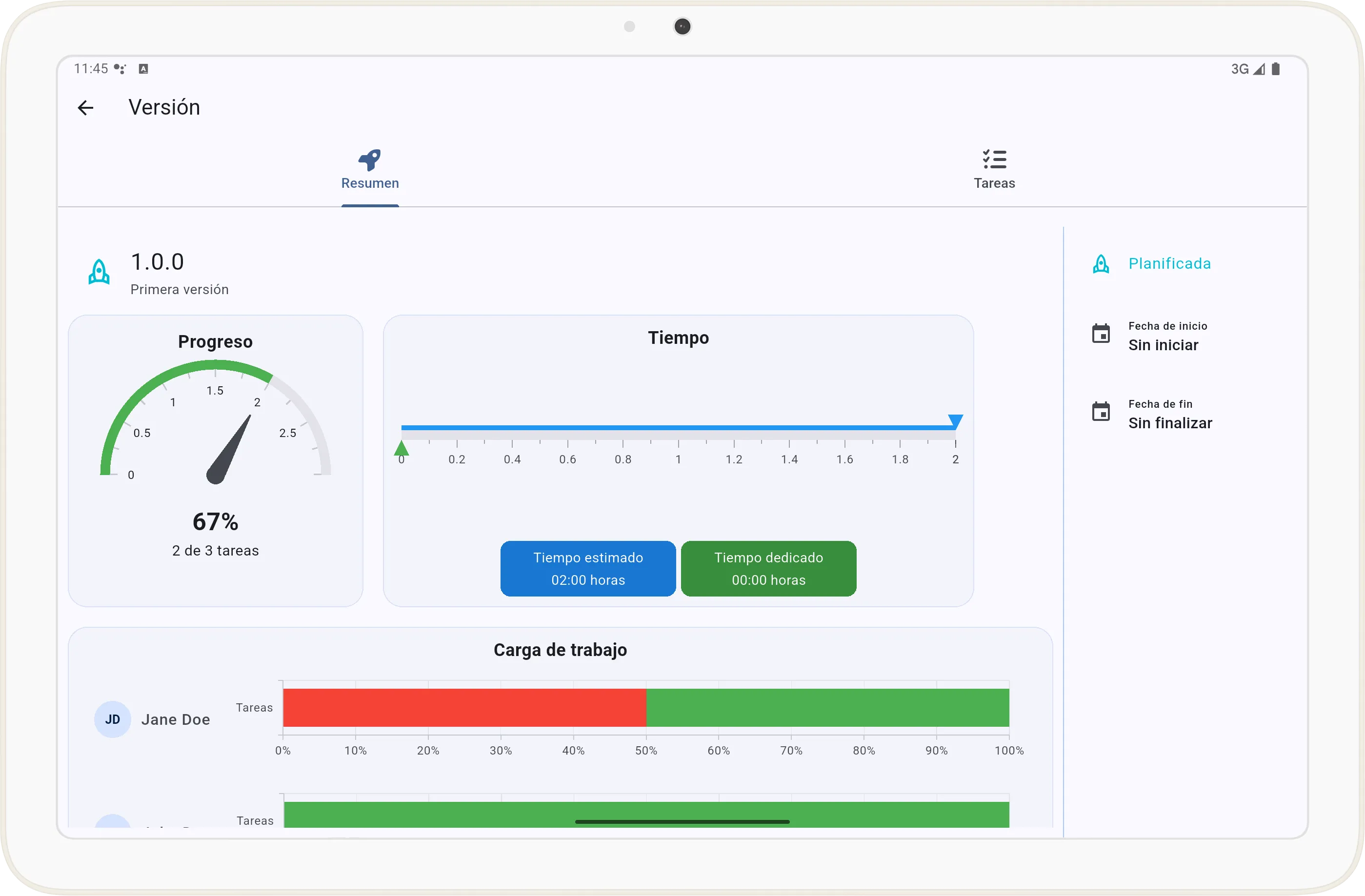 Detalles de versión