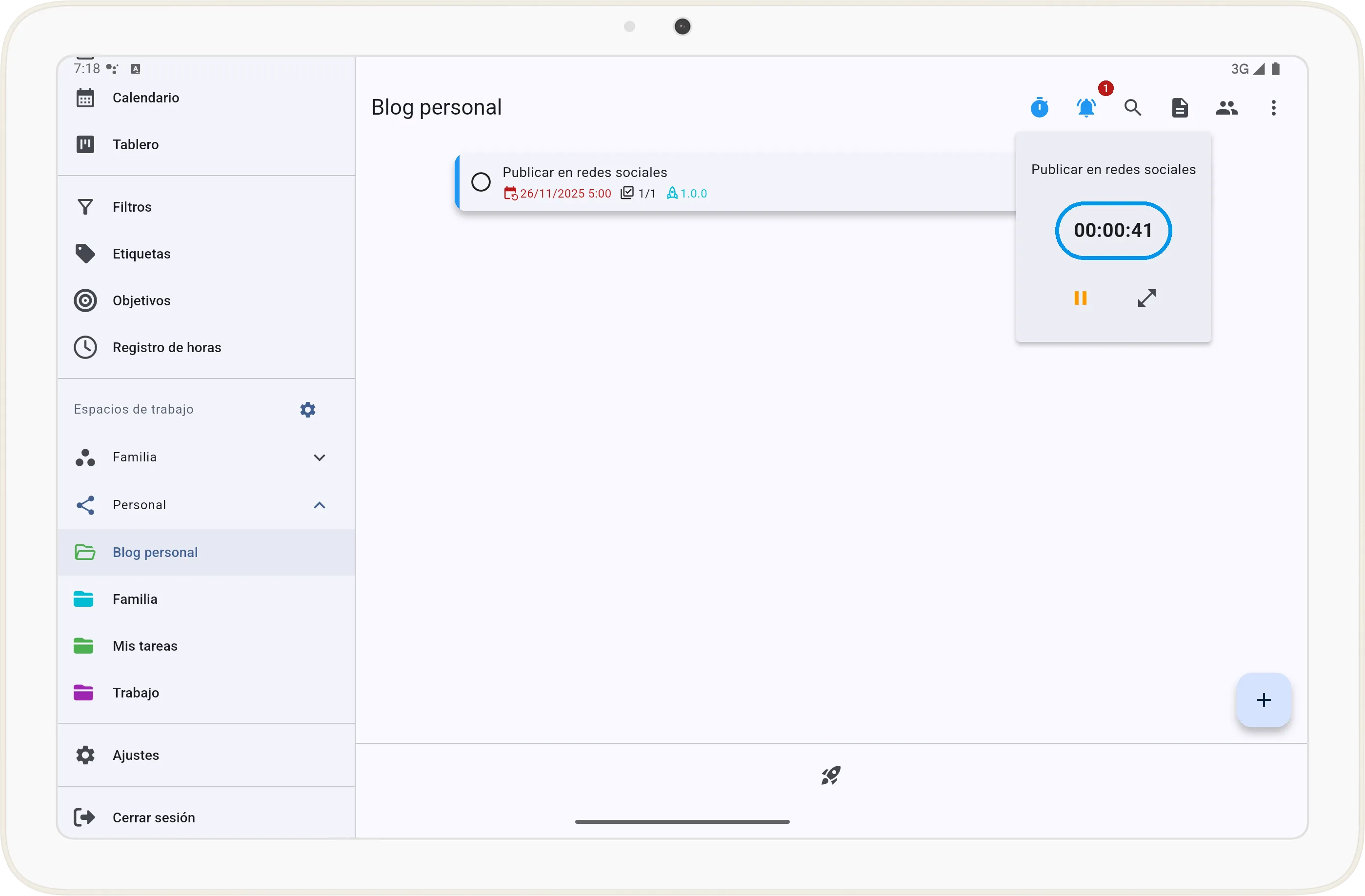Cronómetro minimizado