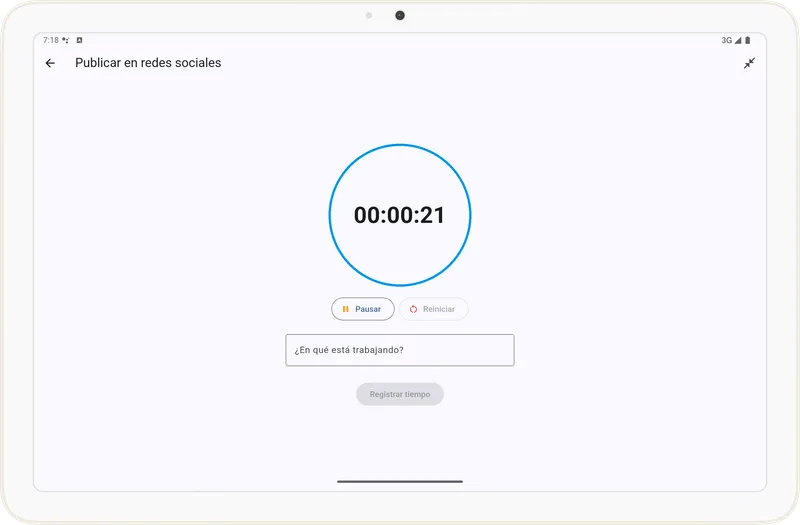 Cronómetro en pantalla completa